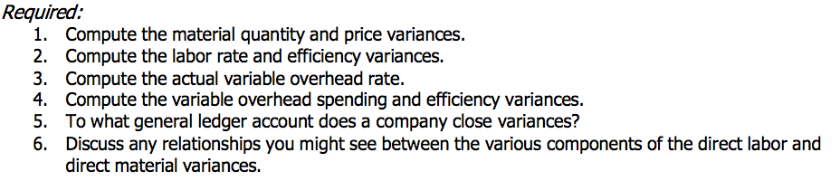 Managerial accounting assignment 6