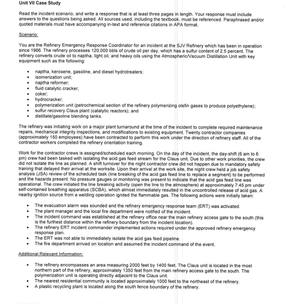 UNIT VII CASE STUDY OSHA HAZARDOUS MATERIAL 1