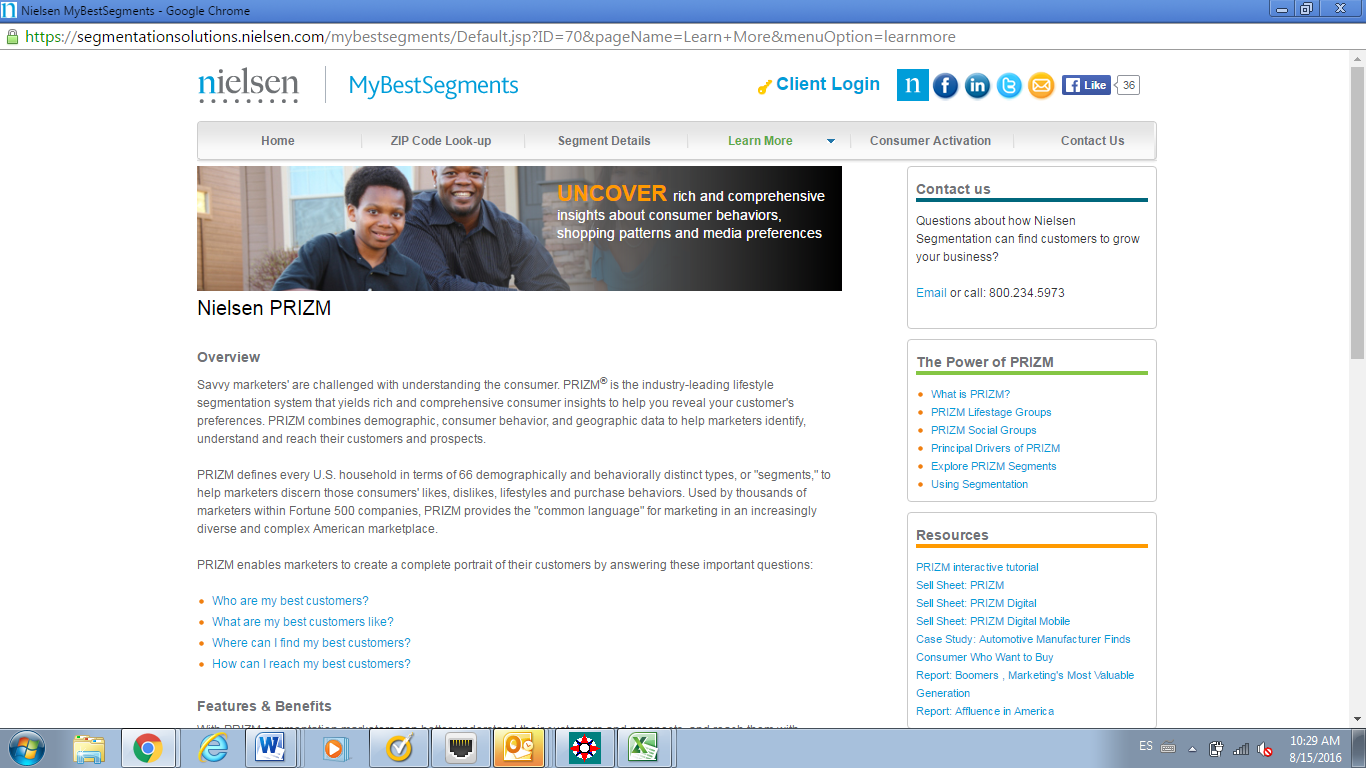 Nielsen Segmentation Methodology, written analysis help 3