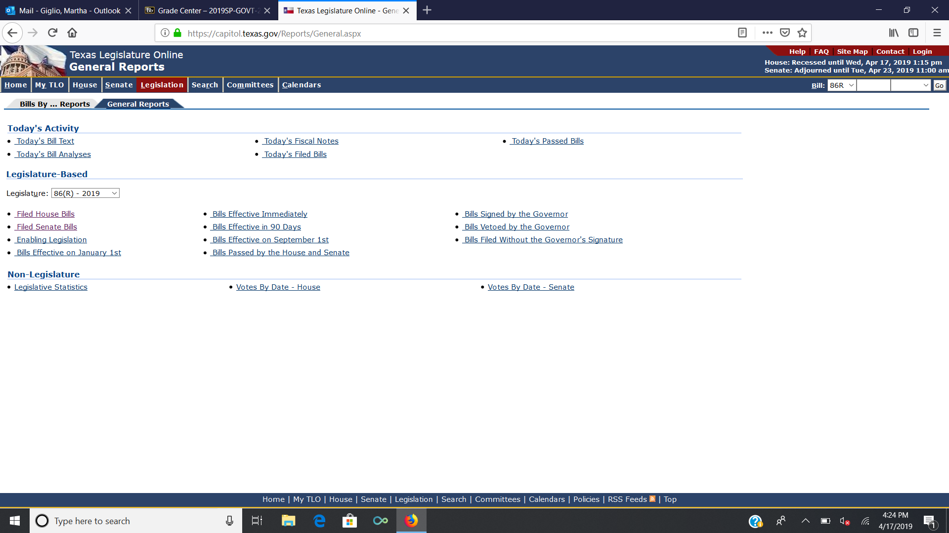  All requirements are in the documentation. There are many steps and information inside. Due October 31, 2019 Submit a brief summary of the bill that you will be reporting on. This summary needs to be 1