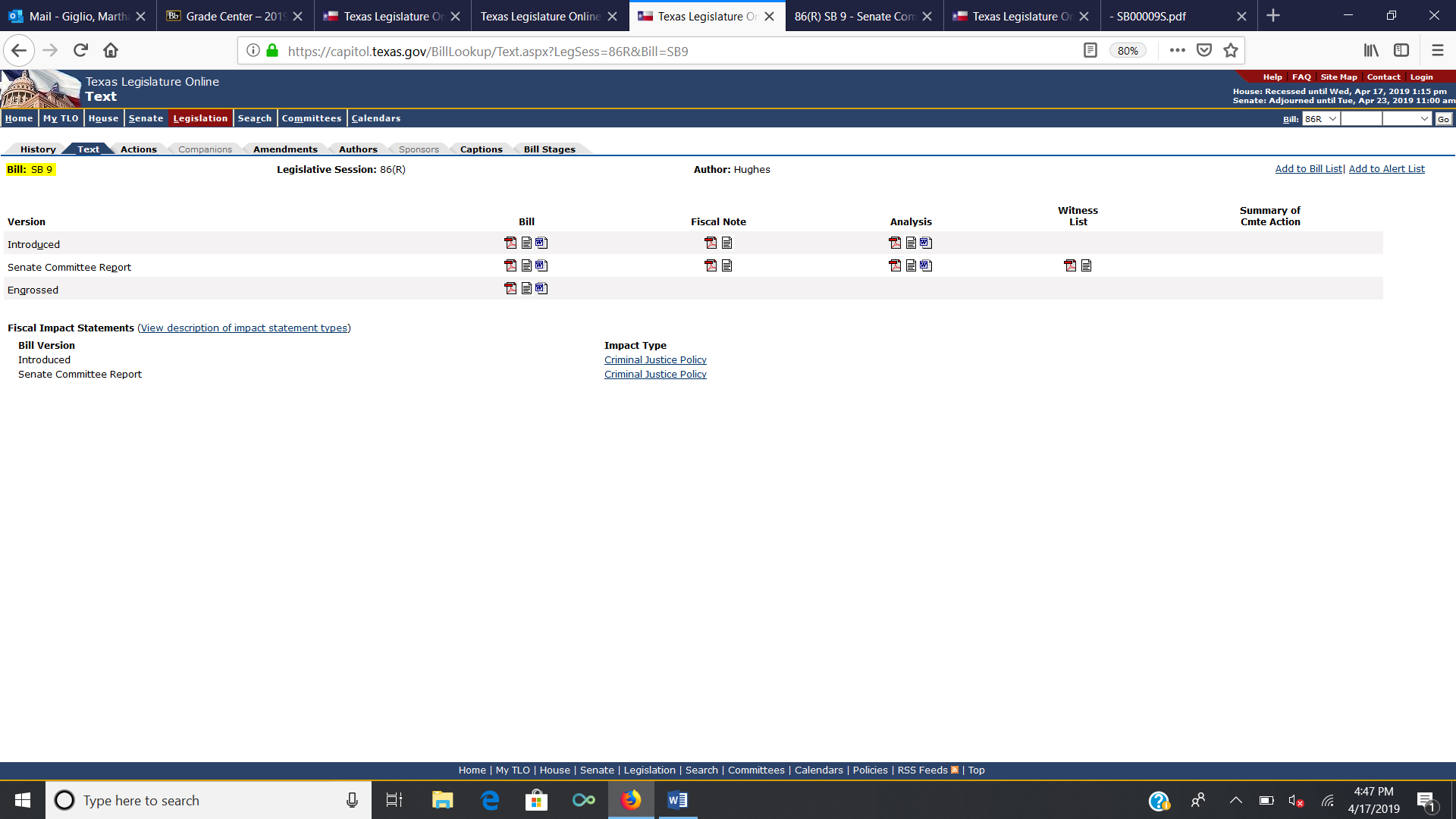  All requirements are in the documentation. There are many steps and information inside. Due October 31, 2019 Submit a brief summary of the bill that you will be reporting on. This summary needs to be 4