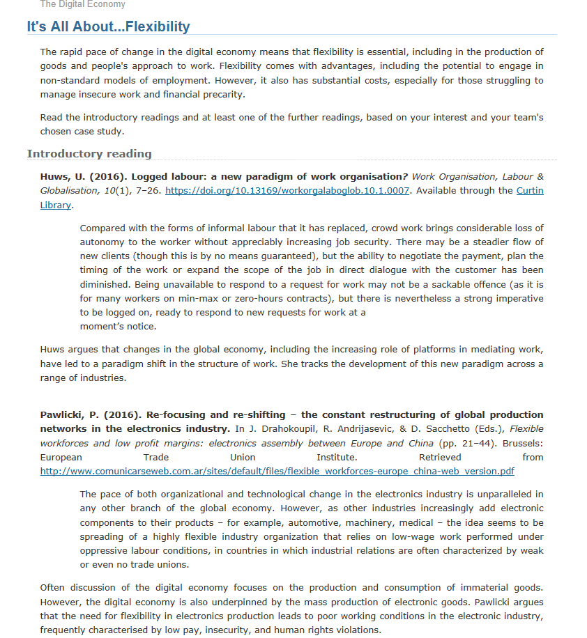 Requirements Need a 100% plagiarism free work   2000 words   Apa - 6th referencing style  (use few peer-reviewed source)   Argument  must reference the role of ‘free’ online labour  and dra 5
