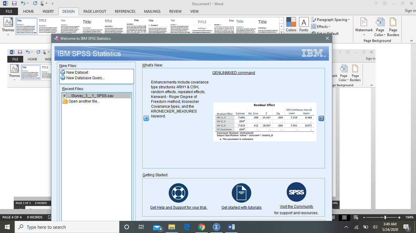 For this assignment you will need to download and open a data file that is posted in the Course Content folder and titled “descriptive dataset.sav”. Perform analyses in SPSS on three (3) variables (on 8