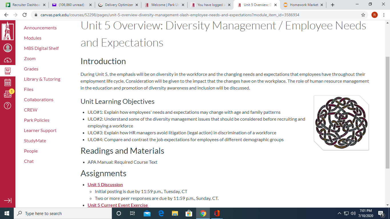 Directions Post a question based on an article, book, video, podcast, or any other current (less than 4 years old) material relevant to the current unit’s key topic. You are encouraged to use the Park 1