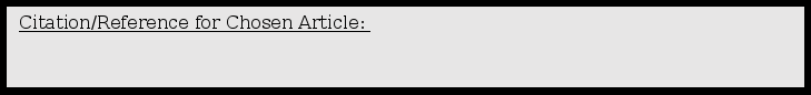 In the end, locate a recent article that focuses on a topic similar to the class presentation. Give me the reference/website for the article in the space provided in APA or MLA format. In the box belo 23