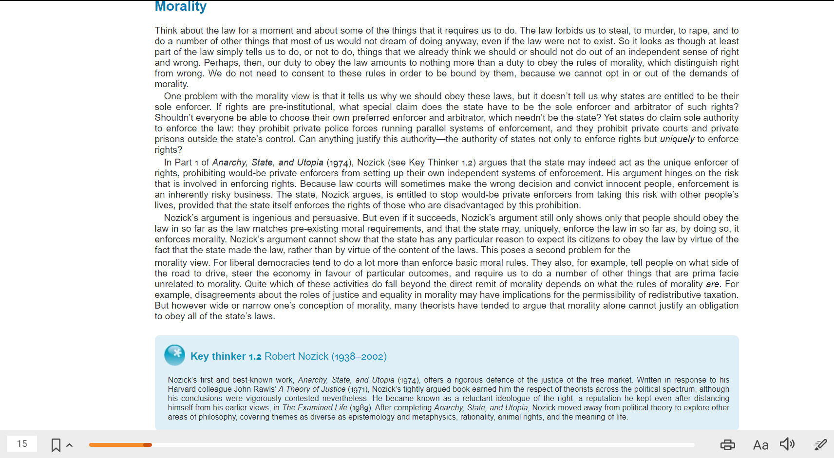 Do you think that we have a political obligation to obey the law? Explain why or why not by assessing the arguments presented in the text, indicating which you find most compelling and why. 8