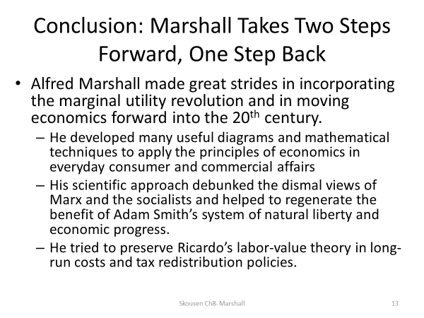 In a 2-page essay, discuss how Alfred Marshall and some of his contemporaries helped Economics become a separate discipline.  Hint: Refer to Chapter 8 on Marshall in the Skousen text to inform your di 12
