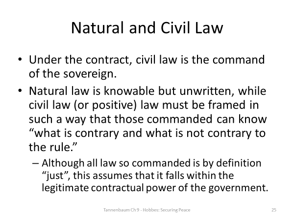 Summarize some of the philosophical ideas of Thomas Hobbes that were discussed in Chapter 9 of Tannenbaum.Explain how these ideas are shown in a piece of Hobbes’ work that Tannenbaum discusses in the 25