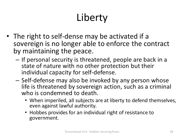 Summarize some of the philosophical ideas of Thomas Hobbes that were discussed in Chapter 9 of Tannenbaum.Explain how these ideas are shown in a piece of Hobbes’ work that Tannenbaum discusses in the 28