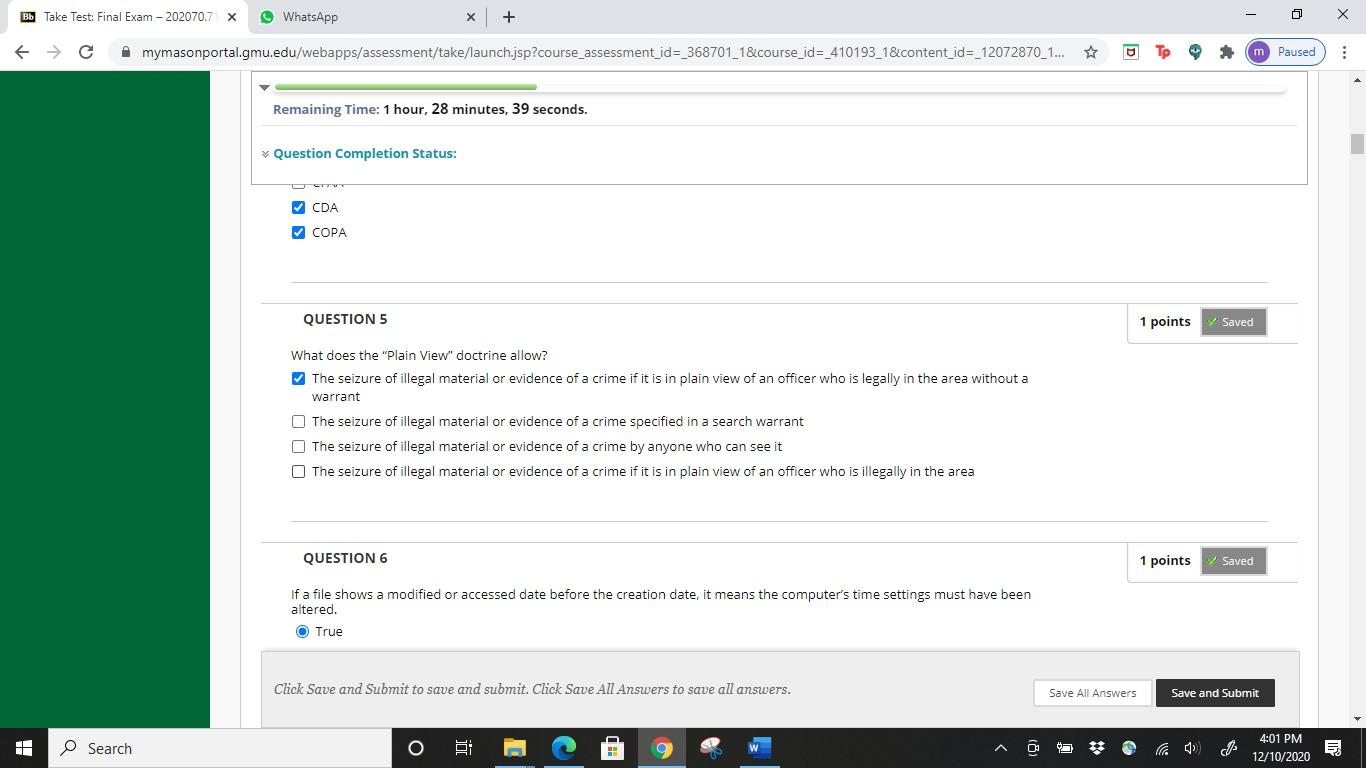 see attached file is an exam you have to find the answers for the following questions that i mentioned down here. It's an computer forensic exam and please made a word doc and provide the answers with 4