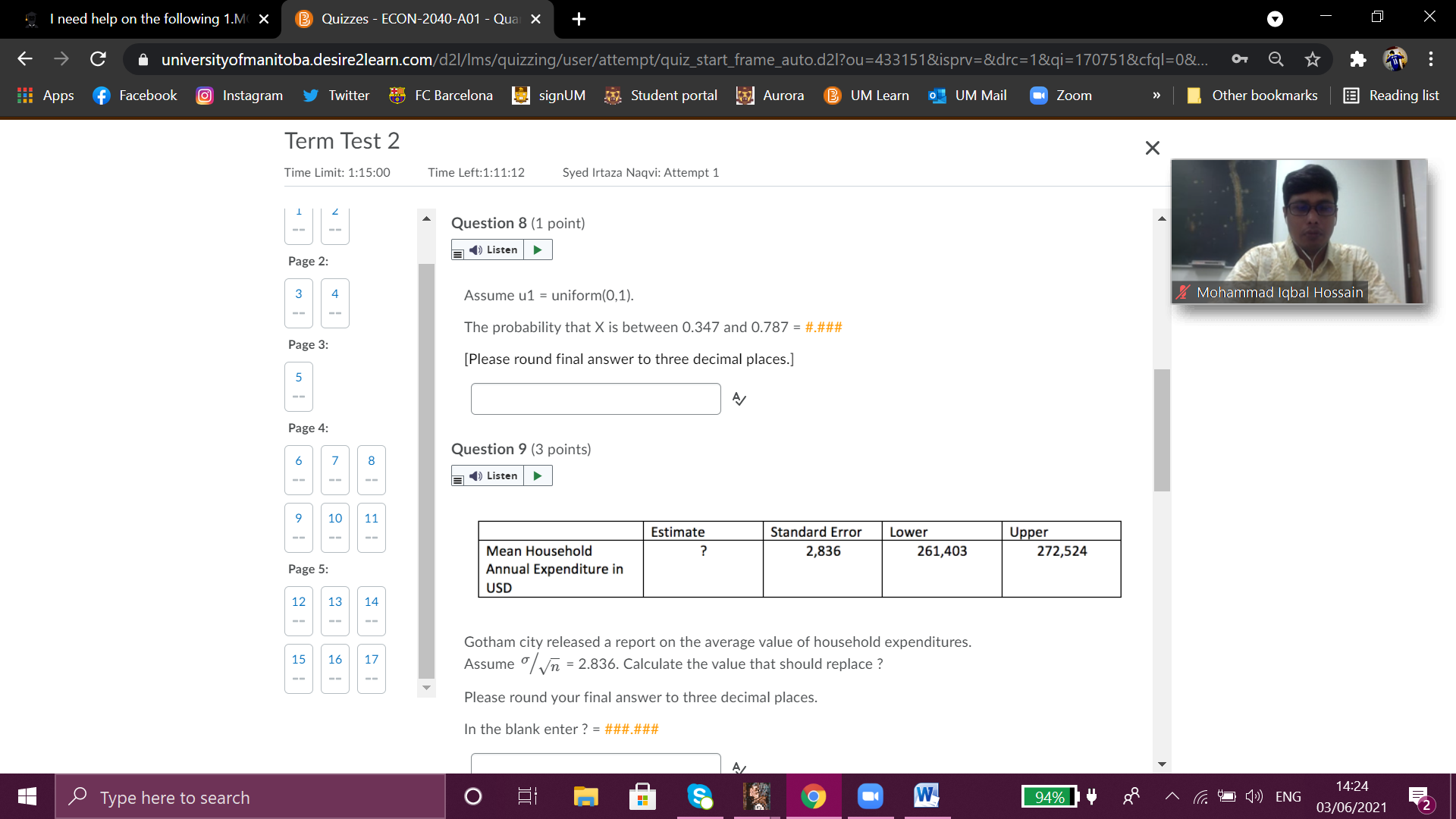 I need help on the following  1.MCQ 2. True/False 3. Short questions (Fill in the blanks-calculation required) 4. Long questions (write on the blank space-calculation required; some questions need exp 5