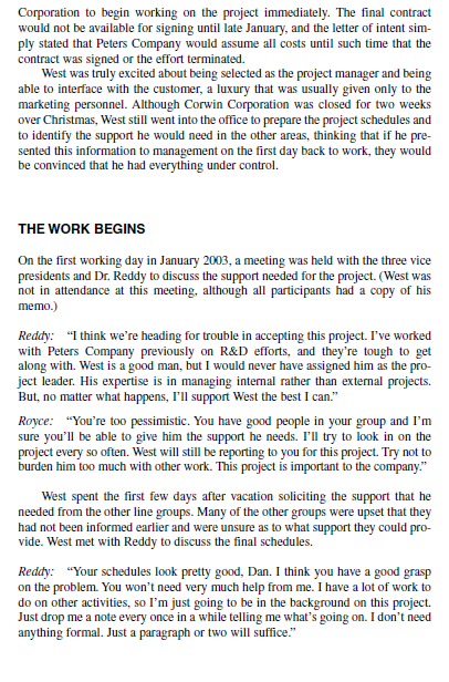 Case Study on Research and Development (R&D) Projects (100 points)The case study below offers an excellent perspective on how projects are often initiated under less than ideal circumstances—which o 6
