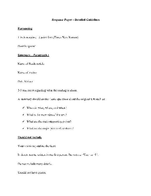 Good morning,  I have to do a response paper by Wednesday 17, 2021 no later than 11:59 p.m.   and I will attach additional files. I am willing to pay $20.00. 1