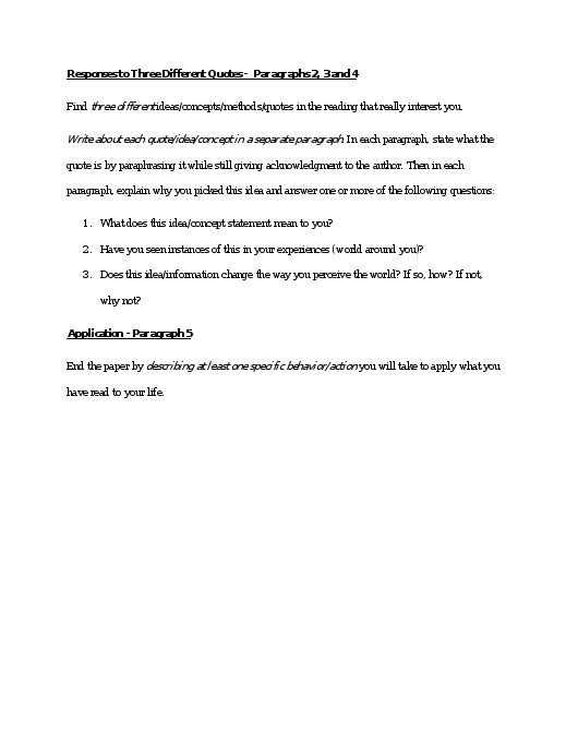 Good morning,  I have to do a response paper by Wednesday 17, 2021 no later than 11:59 p.m.   and I will attach additional files. I am willing to pay $20.00. 2