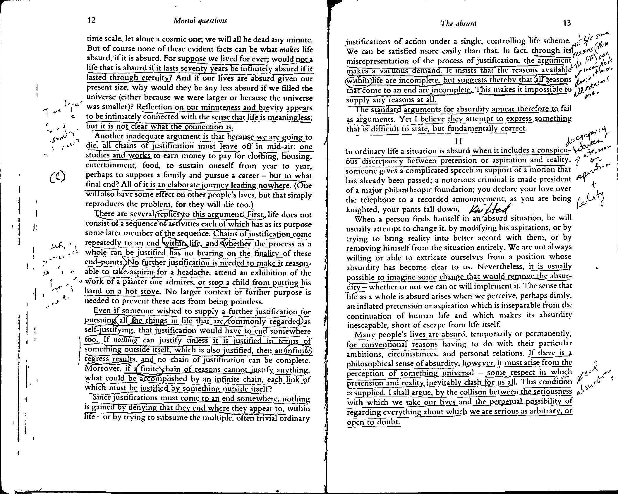 It is possible to do this?  Write in one or two pages the following question based on the reading of Nagel - The Absurd    According to Nagel, what is the absurd and what does it take to escape it? 2