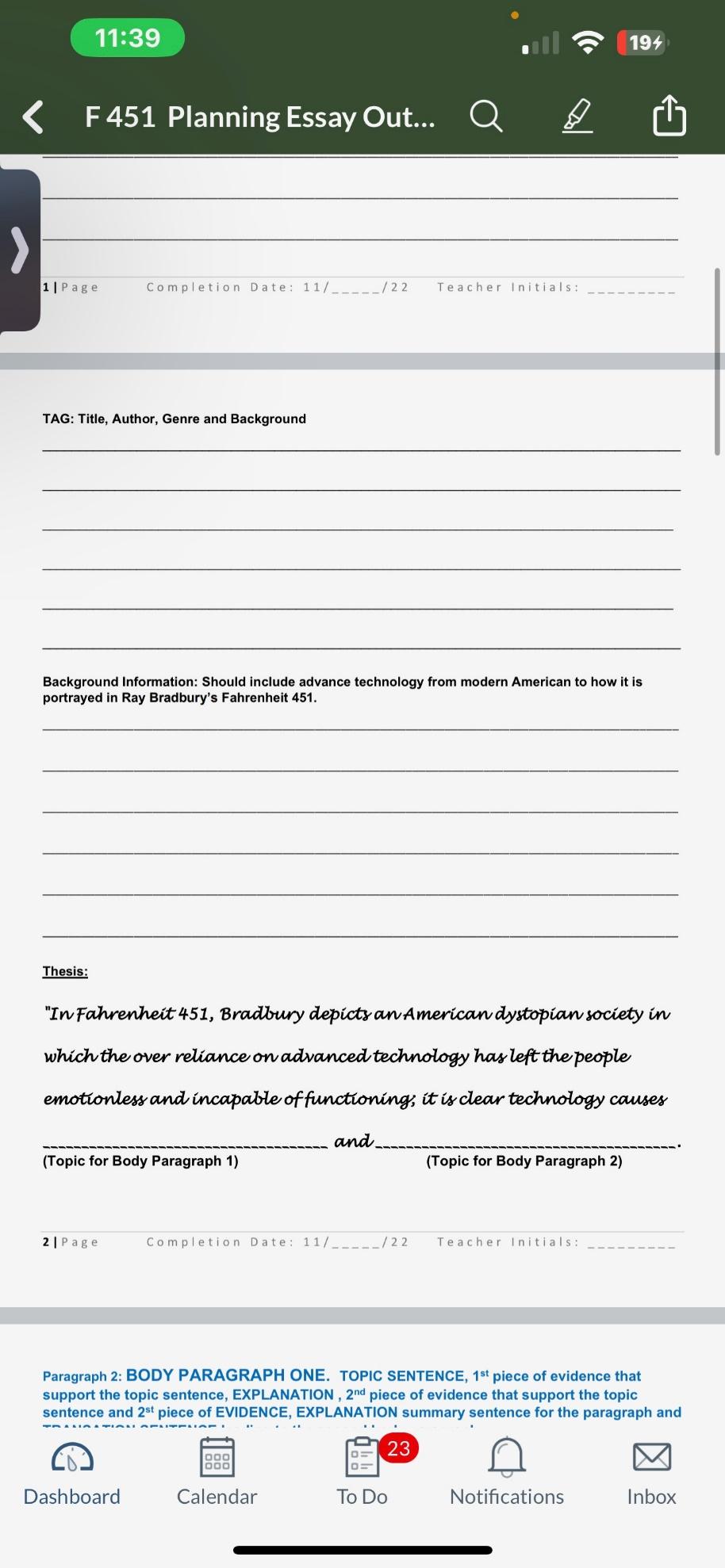 can someone complete this simple essay for me? it does not have to be a specific MLA or APA format.  Requirement - you have to have read Fahrenheit 451 or have the book.  The outline needs to be done 3