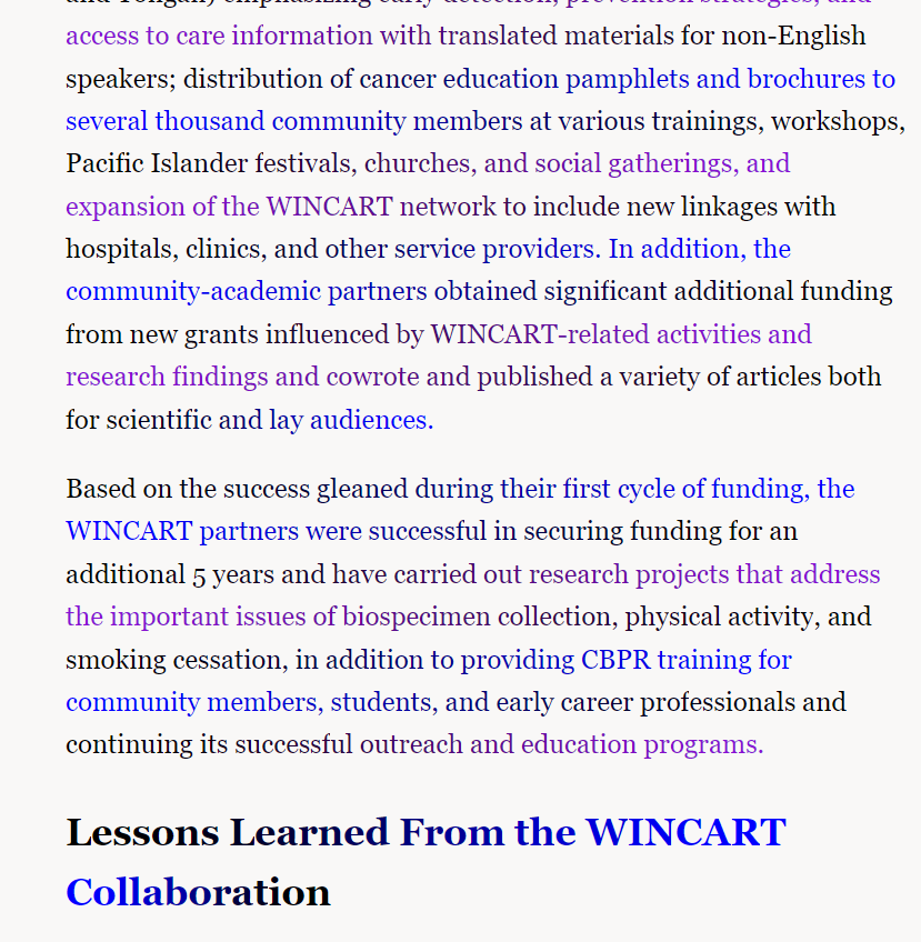 Case study #2 - Improving Pacific Islander health through community participation, p.428 in textbook:  Huff, R. M., Klein, M. V., Klein, & Peterson, D. V. (Eds). (2015). Health promotion in multic 7