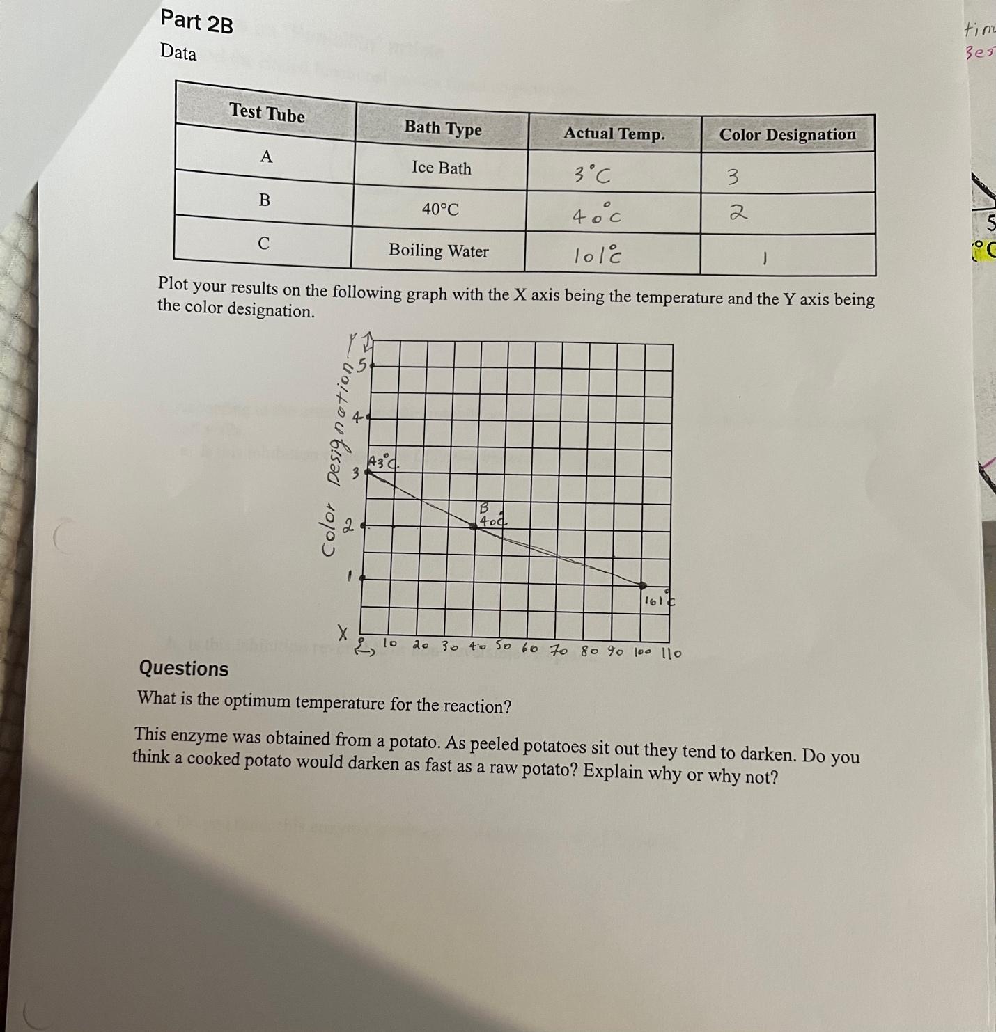 Respond to questions based on the provided data, and read the questions to be able to answer the few questions on the last page. 2