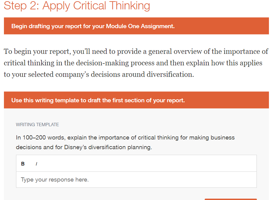 Need help with a project: Critical Thinking- Milestone One 2