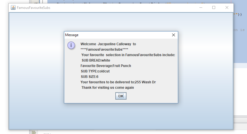  Update the GUI application you have developed so far by adding a Java application to store the order just made by the customer in a file and present a file confirmation message using files and strea 11