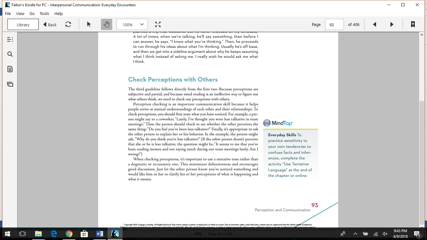 Option #2: Perception of a Coworker in Your Workplace PaperIn Chapter 2 of the textbook, we learn how we as individuals are malleable, depending on the creation of various self-concepts influenced by 4