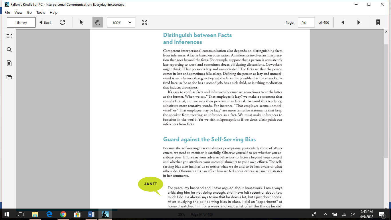 Option #2: Perception of a Coworker in Your Workplace PaperIn Chapter 2 of the textbook, we learn how we as individuals are malleable, depending on the creation of various self-concepts influenced by 5