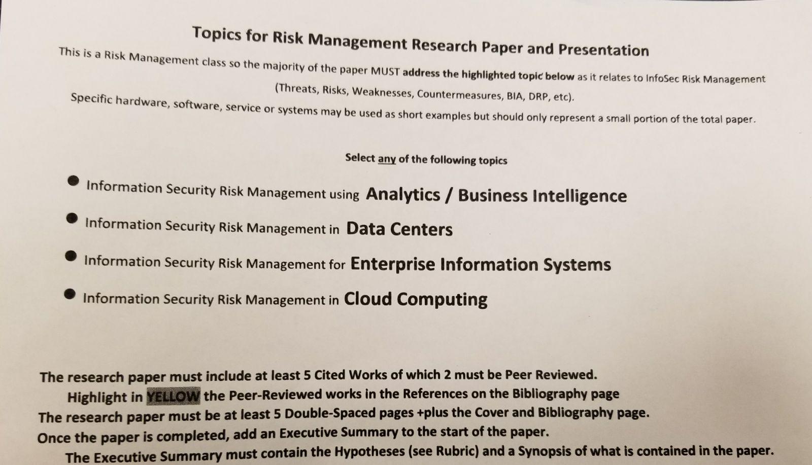 6 Page project paper on any of the following topics in the attachment 1