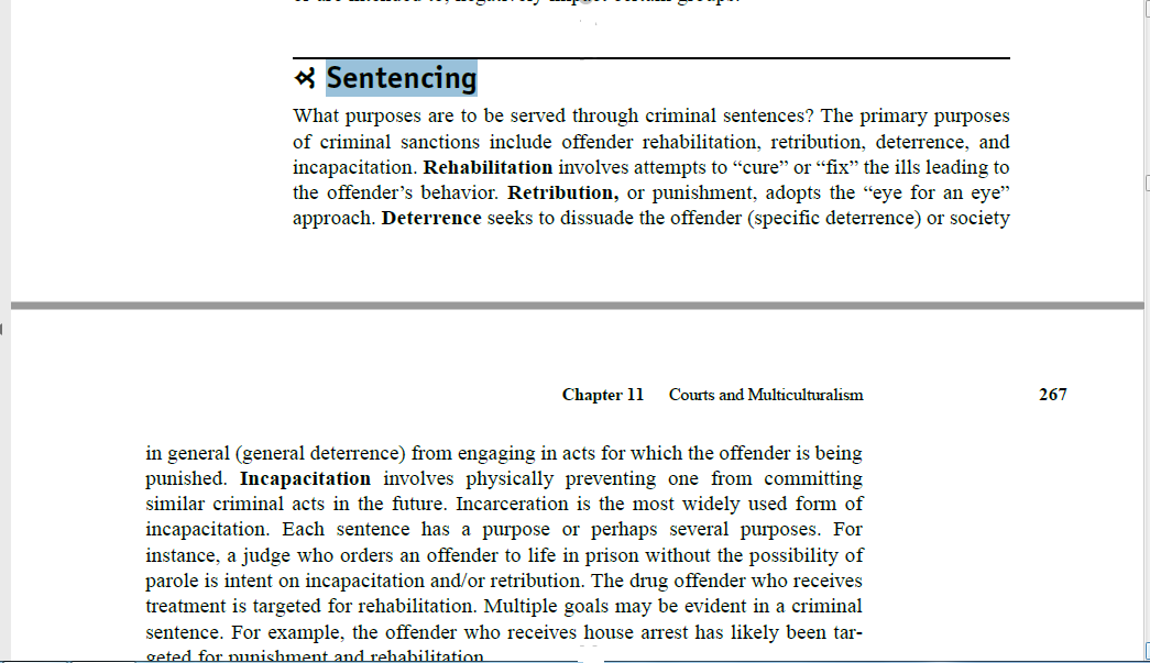 When there is an appearance of racial disparity in sentencing this is not necessarily evidence of racial discrimination in sentencing. Explain why this is the case; meaning, what are the alternative e 1