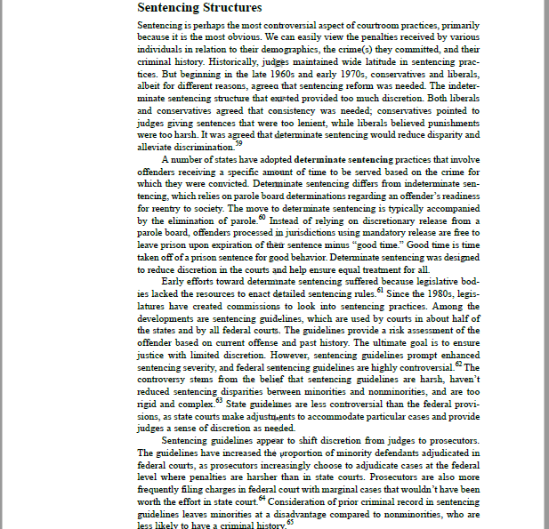 When there is an appearance of racial disparity in sentencing this is not necessarily evidence of racial discrimination in sentencing. Explain why this is the case; meaning, what are the alternative e 4