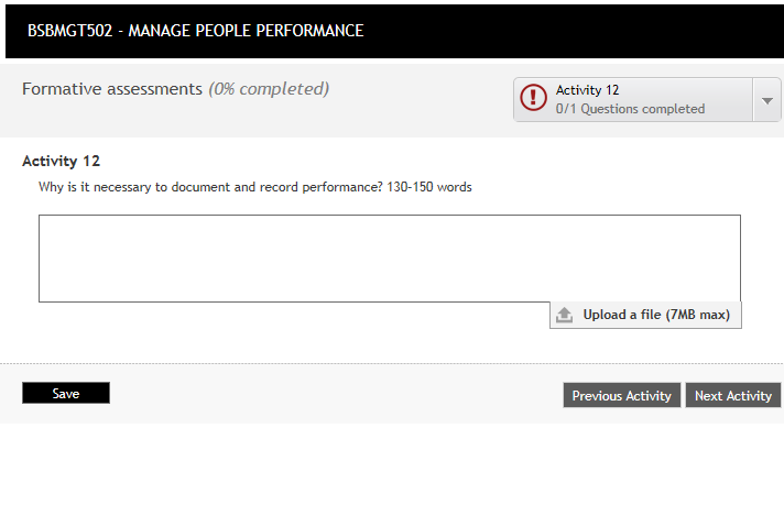 BSBMGT502- MANAGING PEOPLE PERFORMANCE n the other hand, allocation of work should be done in consultation with the relevant people and groups in order to determine their comfortability with the work 5