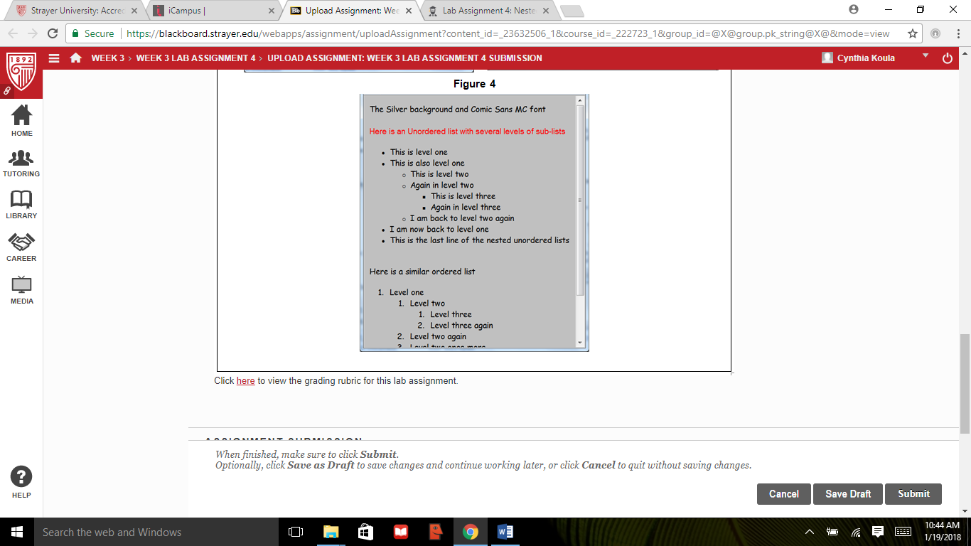 Lab Assignment 4: Nested Lists and Cascading Style SheetsDue Week 3 and worth 40 pointsDeliverable: Three (3) Web pages and two (2) Cascading Style Sheets (.css)Complete the weekly lab based on the fo 3