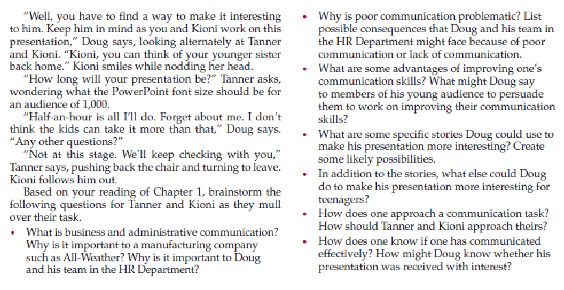 All Weather Case PaperStudents are required to write a paper on the reading of the All Weather Case (see attachments).  Students are required to answer a minimum of five questions from each of the fir 2