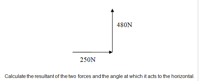 I have calculated the two forces but I have managed to get the wrong answer for the angle. Please see my workings below in the attached file and inform me of the correct answer please. 1
