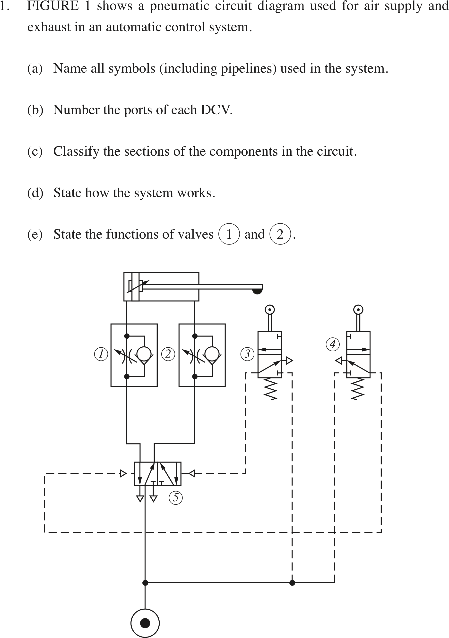 Fluid power diagrams and questions 1