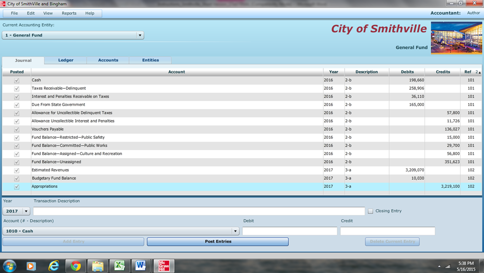 Complete the City of Smithville problems 4