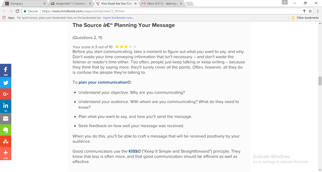 Assignment 1: Communication Self-Assessment 4
