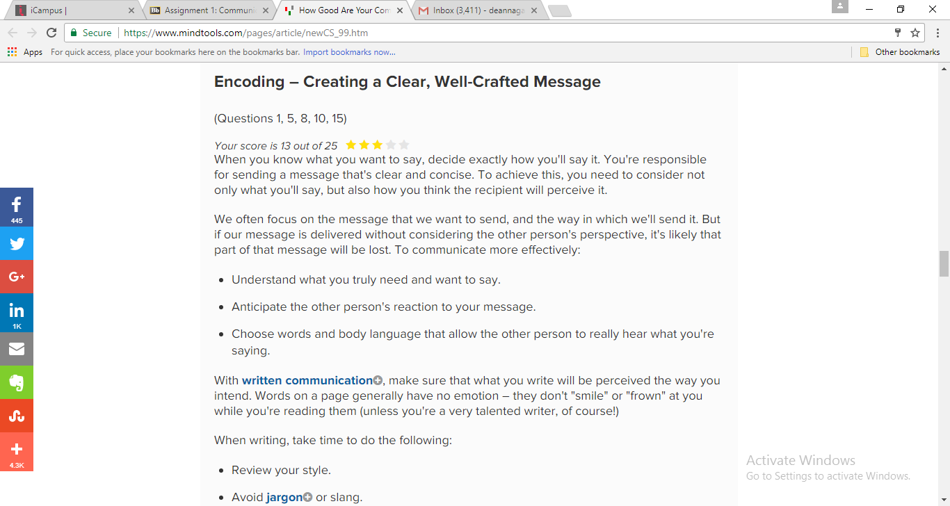 Assignment 1: Communication Self-Assessment 5