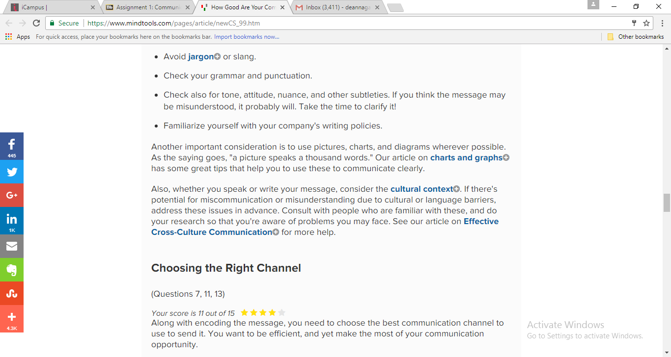 Assignment 1: Communication Self-Assessment 6