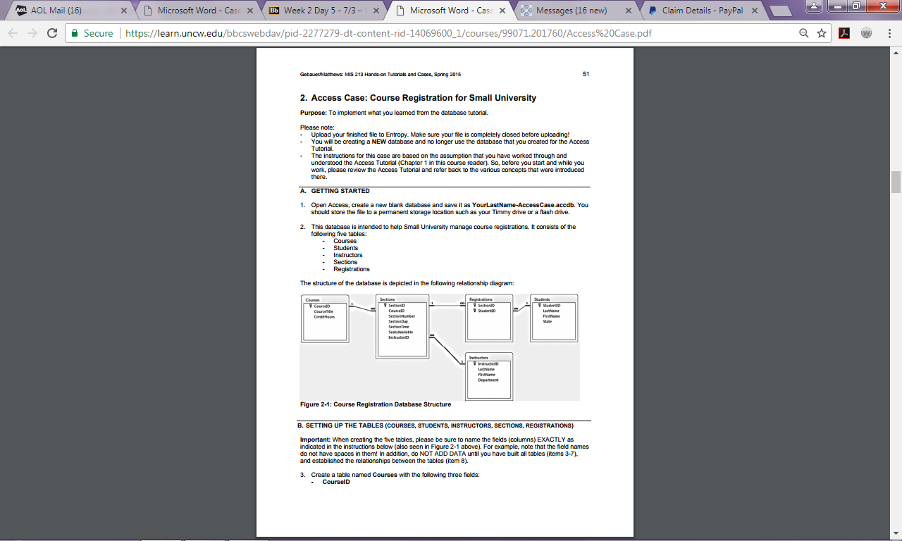 ACCESS HOMEWORK HELP 1