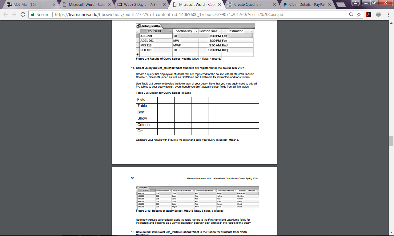 ACCESS HOMEWORK HELP 6