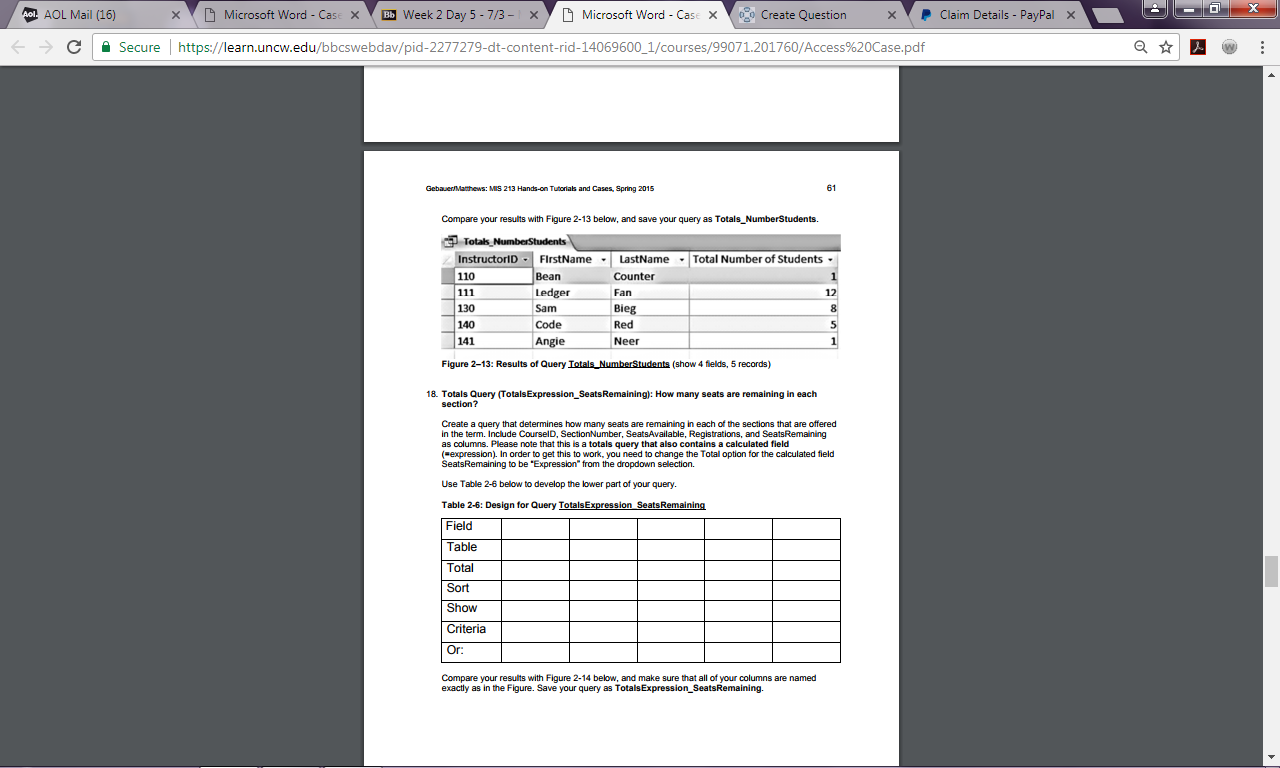 ACCESS HOMEWORK HELP 10