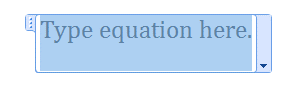 Using Microsoft Equation Editor 1