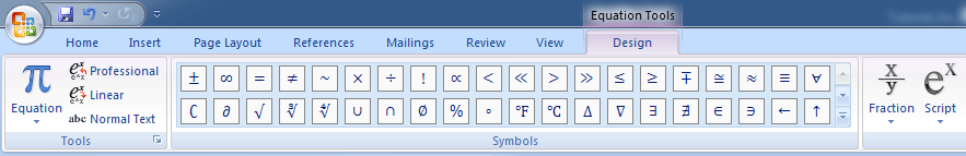 Using Microsoft Equation Editor 2