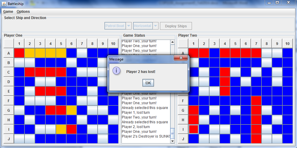 Battleship Java Program 6