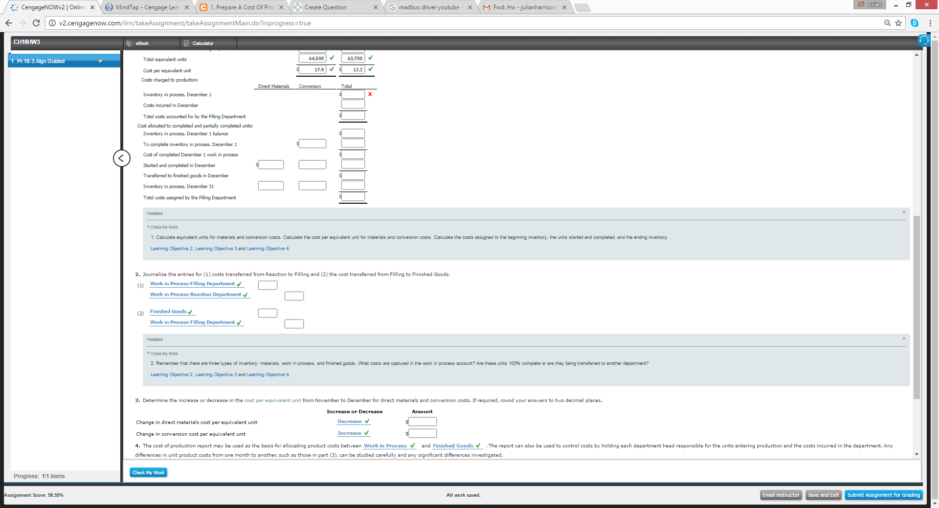 Cost reporting assignment 2