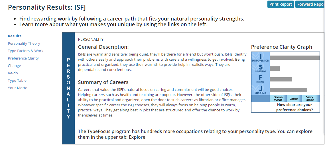 personality assessments reflection 1