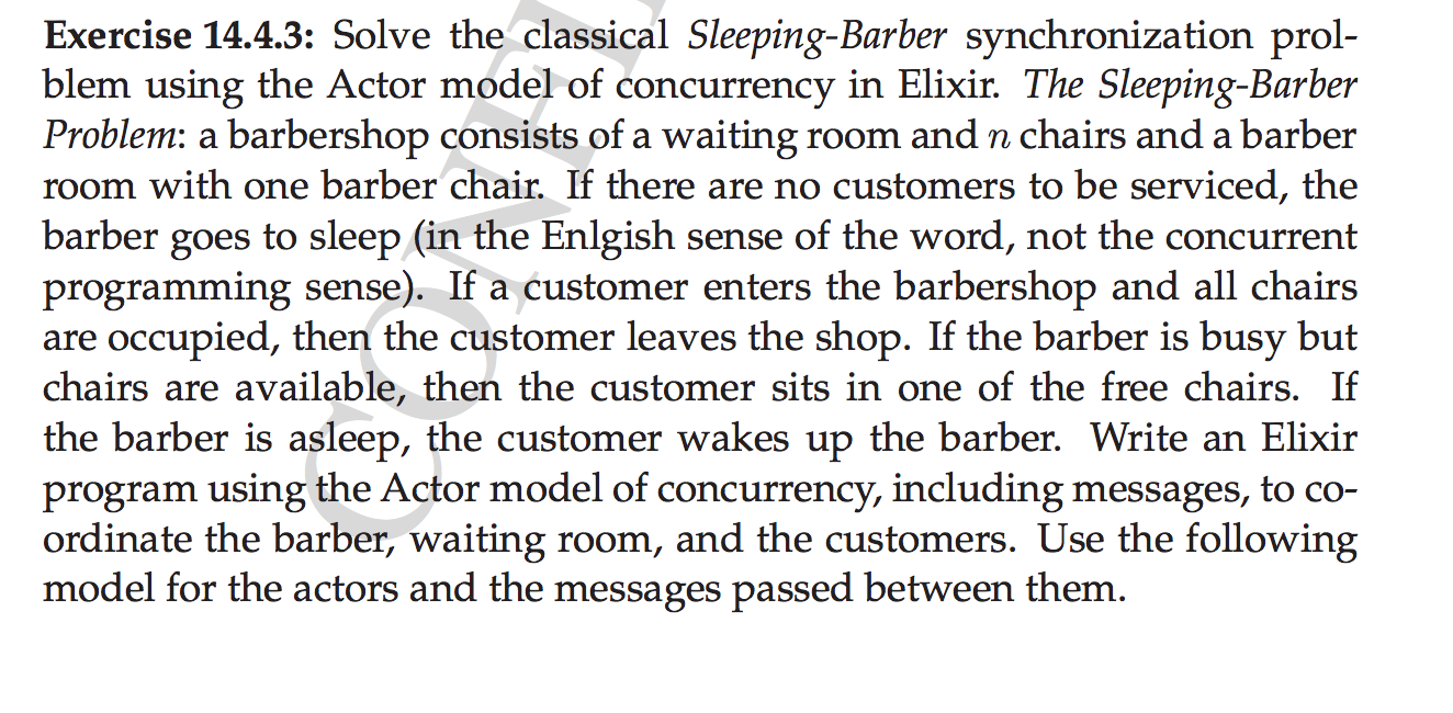 Elixir language to solve operating system problem 1