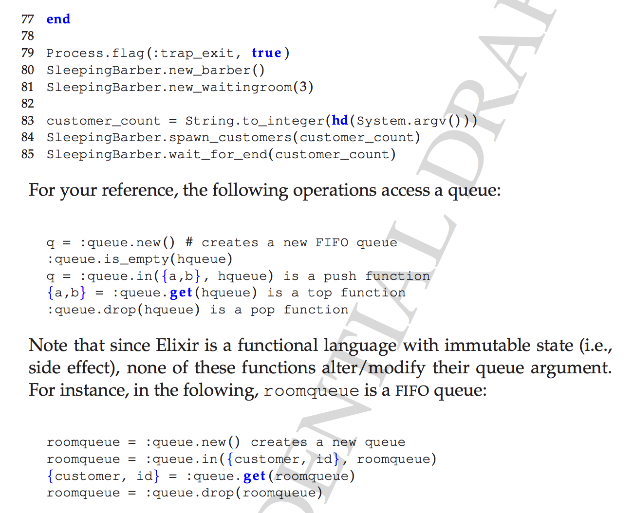 Elixir language to solve operating system problem 6