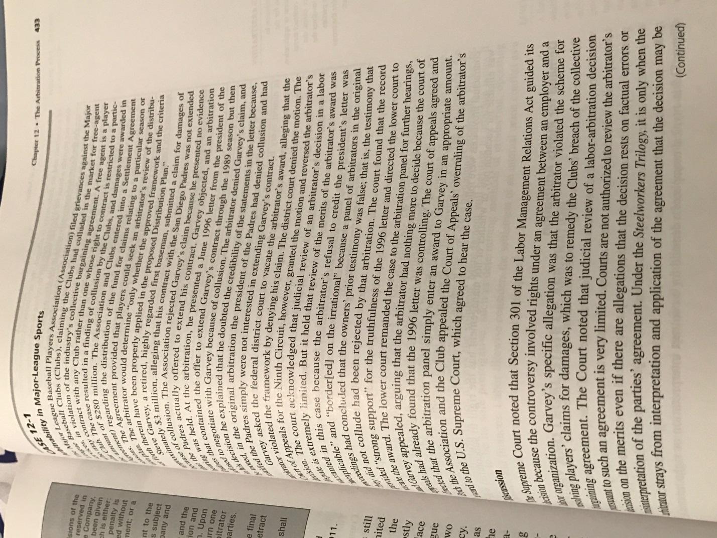 Read Chapter 12 entitled The Arbitration Process thoroughly and write about it 4