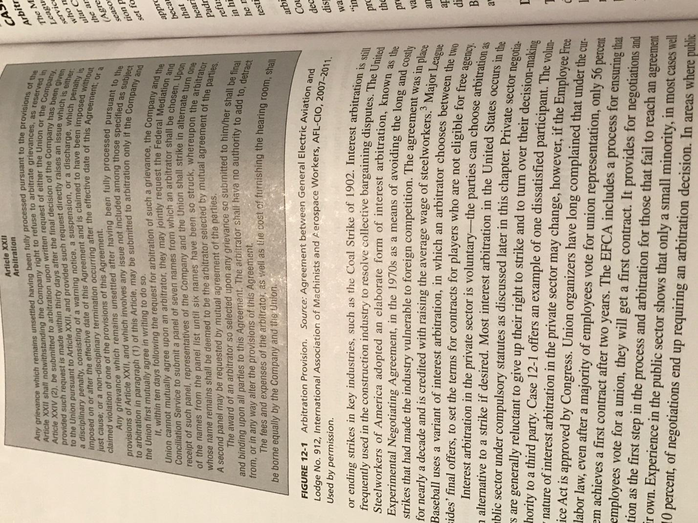 Read Chapter 12 entitled The Arbitration Process thoroughly and write about it 5